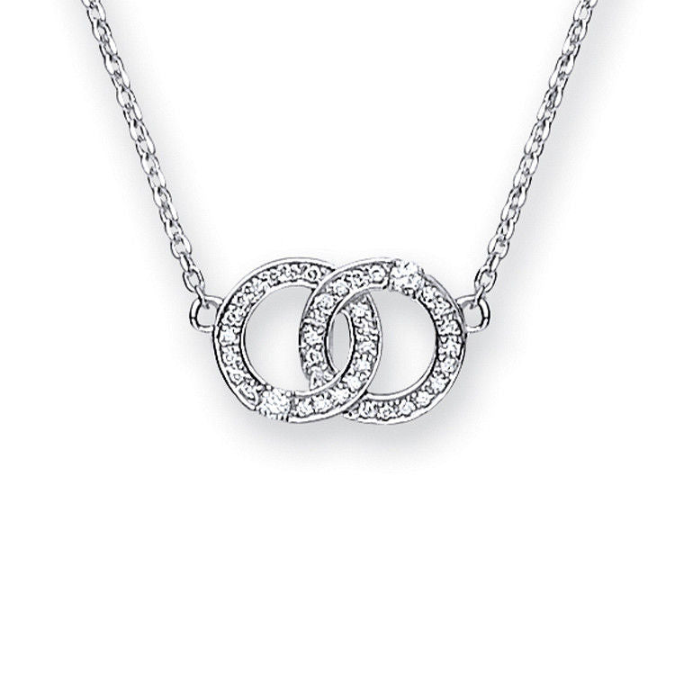 9ct White Gold 0.34ct Diamond Necklace (17in/43cm) Chain