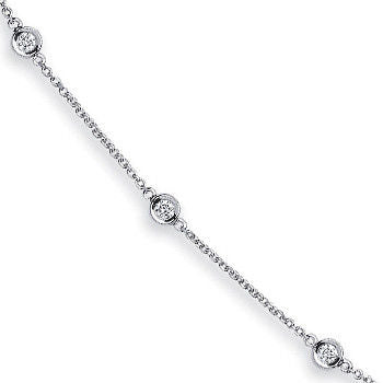 18ct White Gold 1.00ct Diamond by the yard Necklace (18in/45cm)