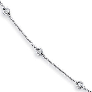 18ct White Gold 2.00ct Diamond by the yard Necklace(36in/91cm)