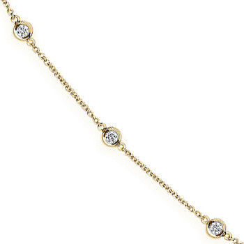 18ct Yellow Gold 1.00ct Diamond by the yard Necklace (18in/45cm) Chain