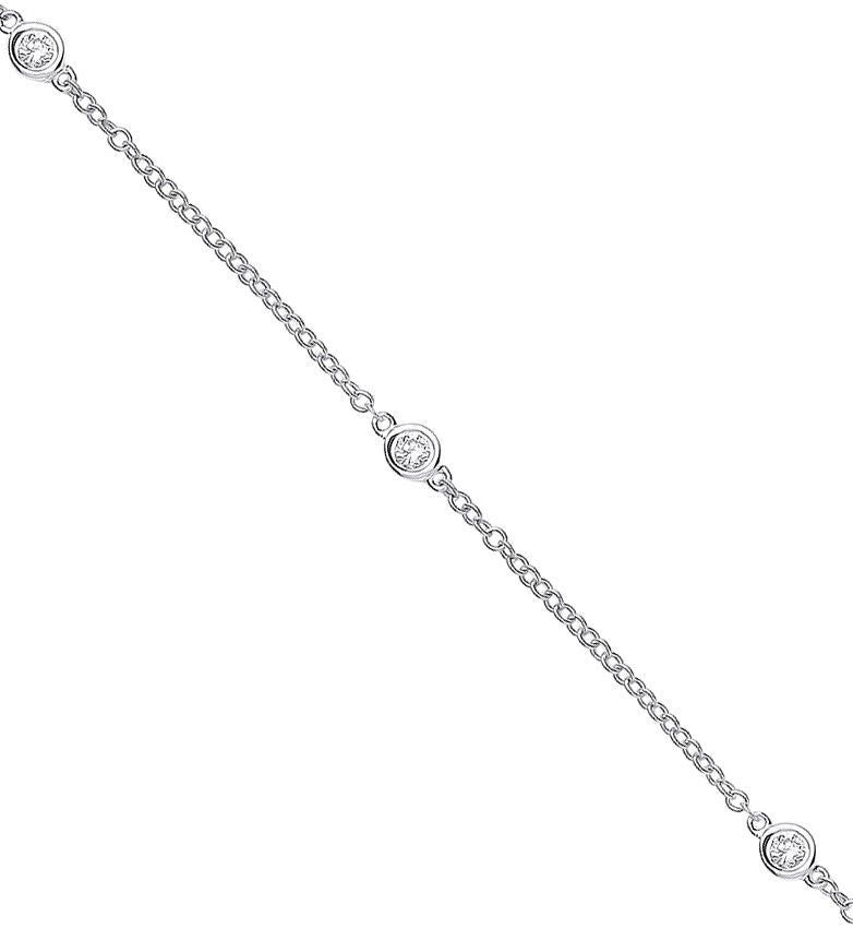 9ct White Gold 0.50ct Diamond by the yard Necklace (18in/45cm)