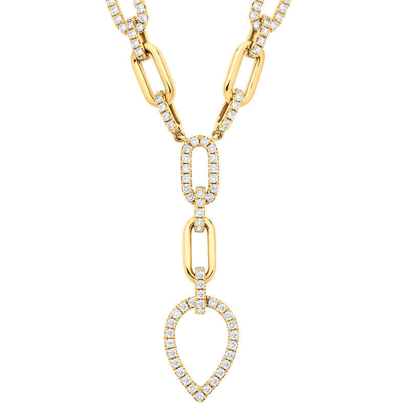 18ct Yellow Gold Pear Shaped Drop Necklace 1.30ctw