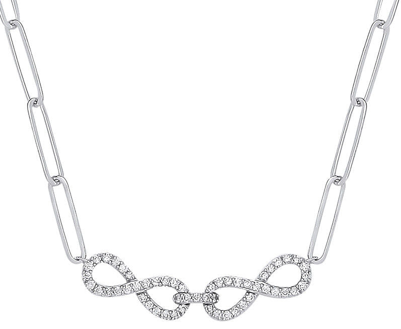 9ct White Gold 0.24ctw (Chain 17")