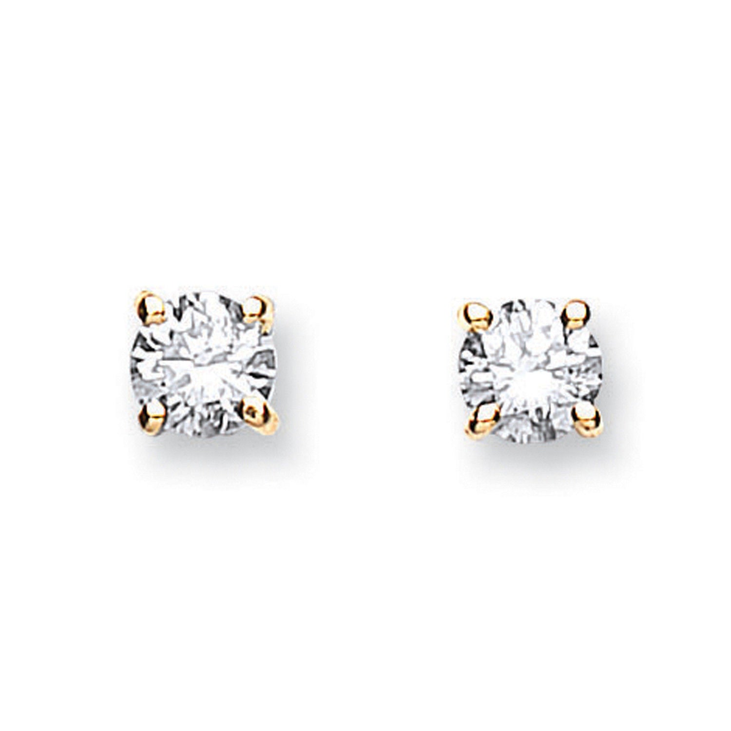 18ct Yellow Gold 0.50ct Claw Set Diamond Stud Earrings