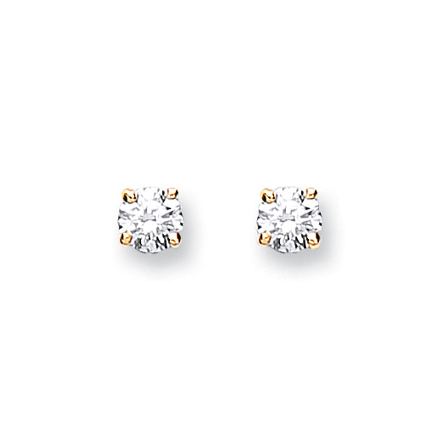 9ct Yellow Gold 0.15ct Claw Set Diamond Stud Earrings