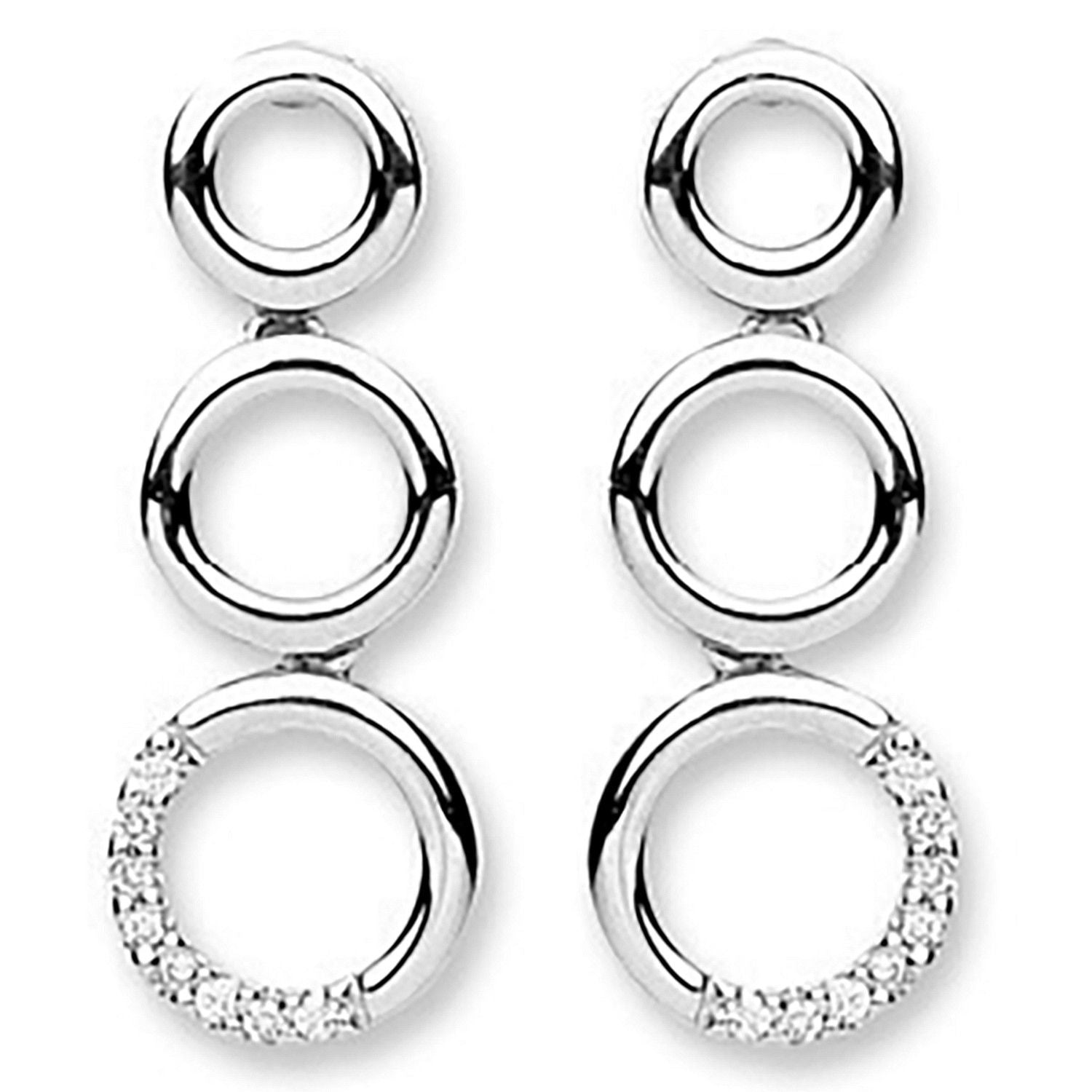 9ct White Gold 0.08ct Diamond Drop Earrings