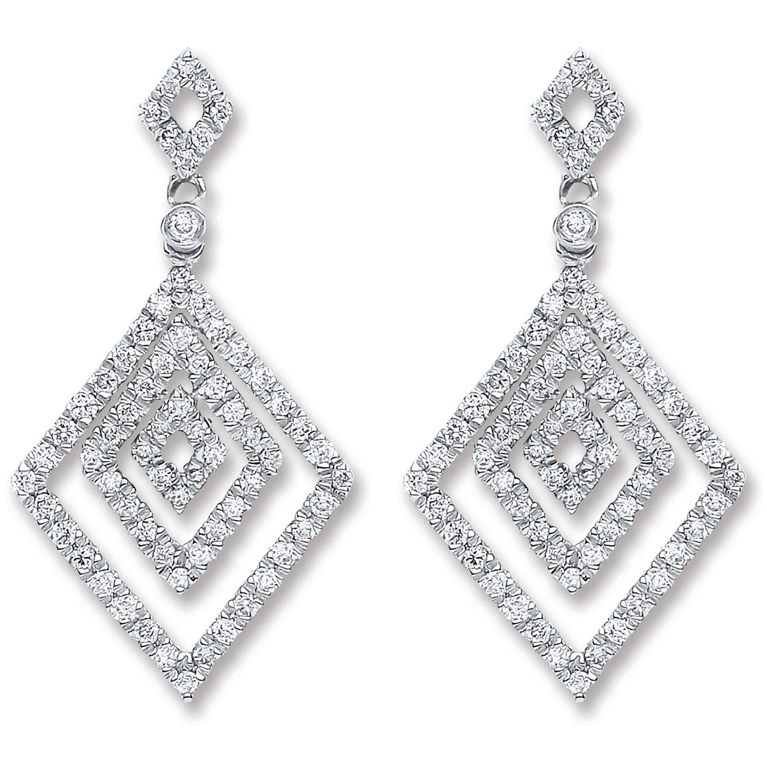 18ct White Gold 0.50ct Dia Drop Earrings