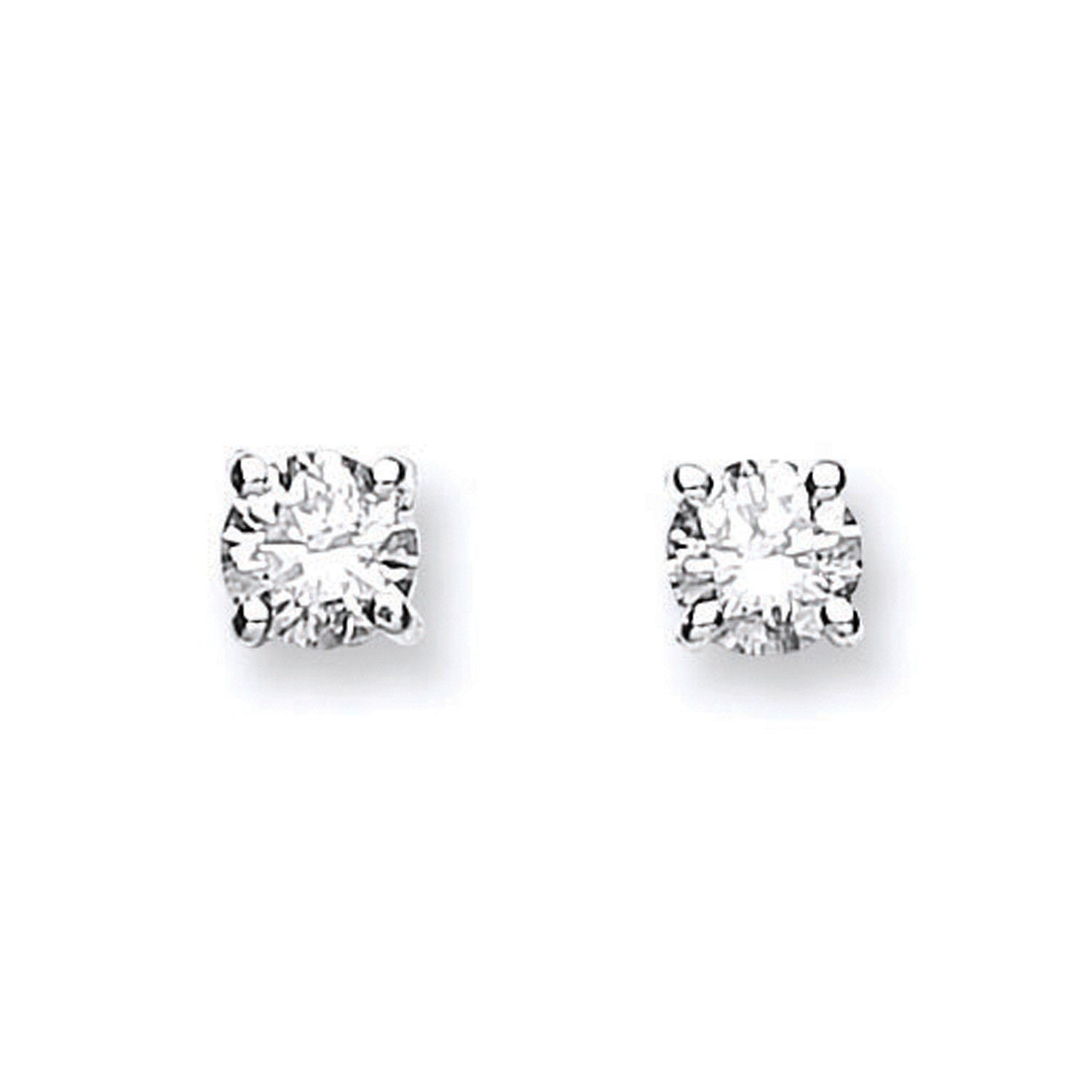 18ct White Gold 0.40ct Claw Set Diamond Stud Earrings
