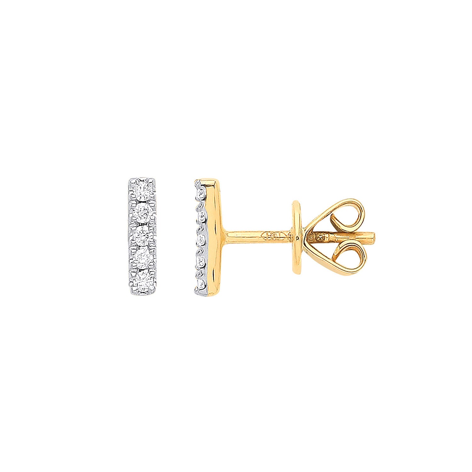 9ct Yellow Gold 0.07ct Diamond Earrings