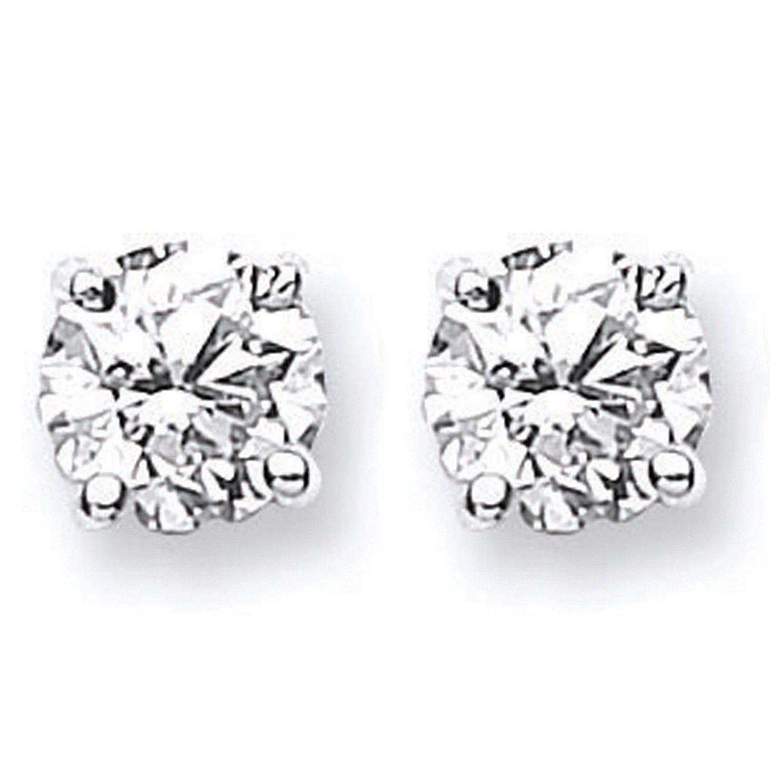 18ct White Gold 1.40 - 1.50ct Claw Set Diamond Stud Earrings