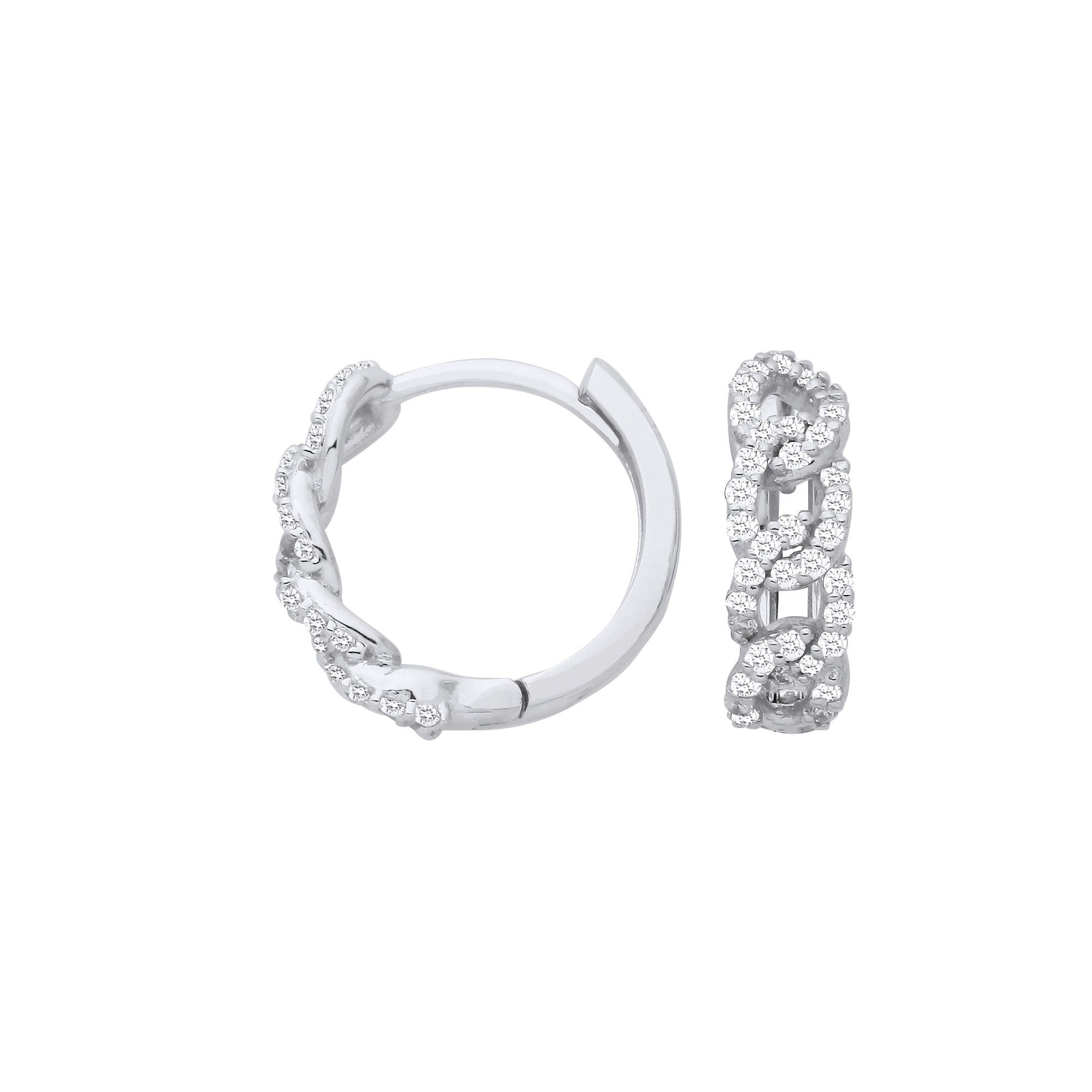 9ct White Gold Diamond 0.28ctw Huggie Earrings