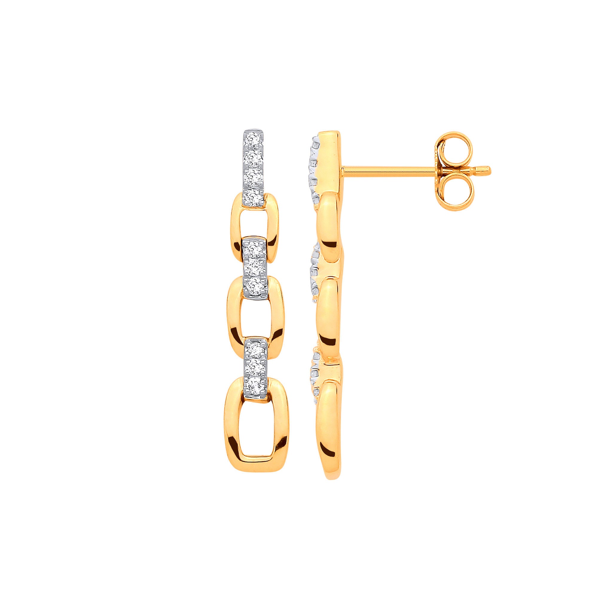 9ct Yellow Gold 0.20ct Drop Earrings