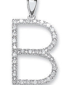 9ct White Gold 0.27ct Diamond B Initial