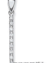 9ct White Gold 0.12ct Diamond L Initial