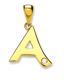 9ct Yellow Gold 0.01ct Diamond A Initial