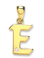 9ct Yellow Gold 0.01ct Diamond E Initial