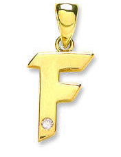 9ct Yellow Gold 0.01ct Diamond F Initial