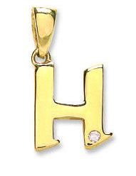 9ct Yellow Gold 0.01ct Diamond H Initial