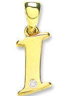 9ct Yellow Gold 0.01ct Diamond I Initial