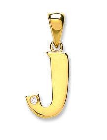 9ct Yellow Gold 0.01ct Diamond J Initial