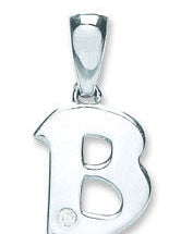 9ct White Gold 0.01ct Diamond B Initial