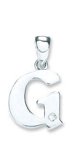 9ct White Gold 0.01ct Diamond G Initial