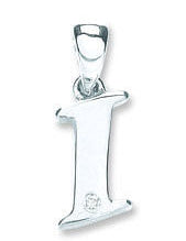 9ct White Gold 0.01ct Diamond I Initial