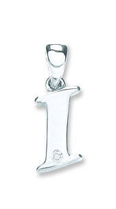 9ct White Gold 0.01ct Diamond I Initial