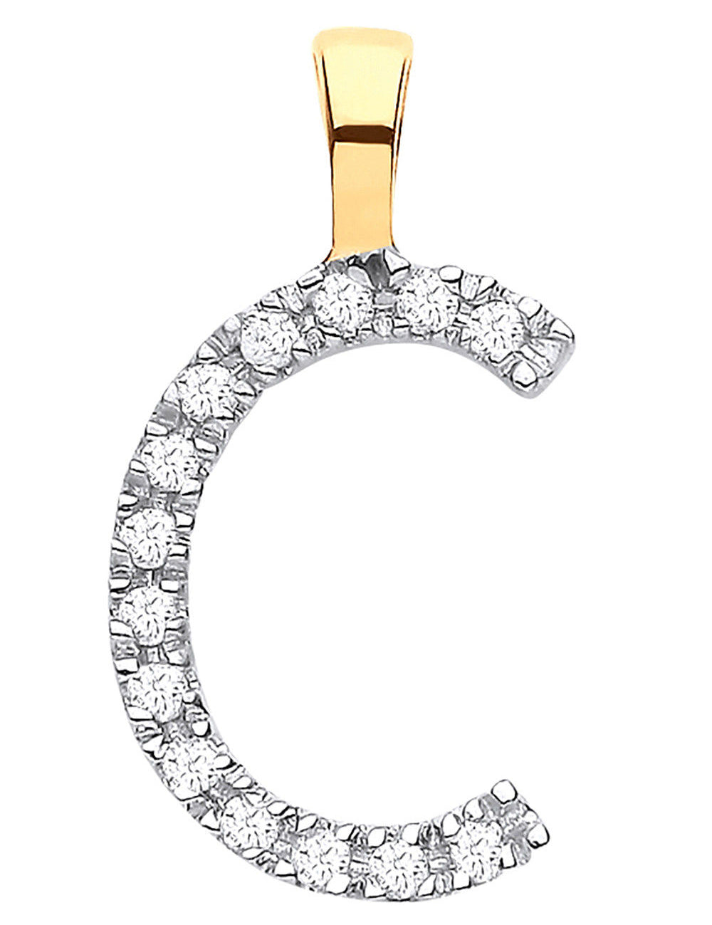 9ct Yellow Gold 0.05ct Diamond C Initial