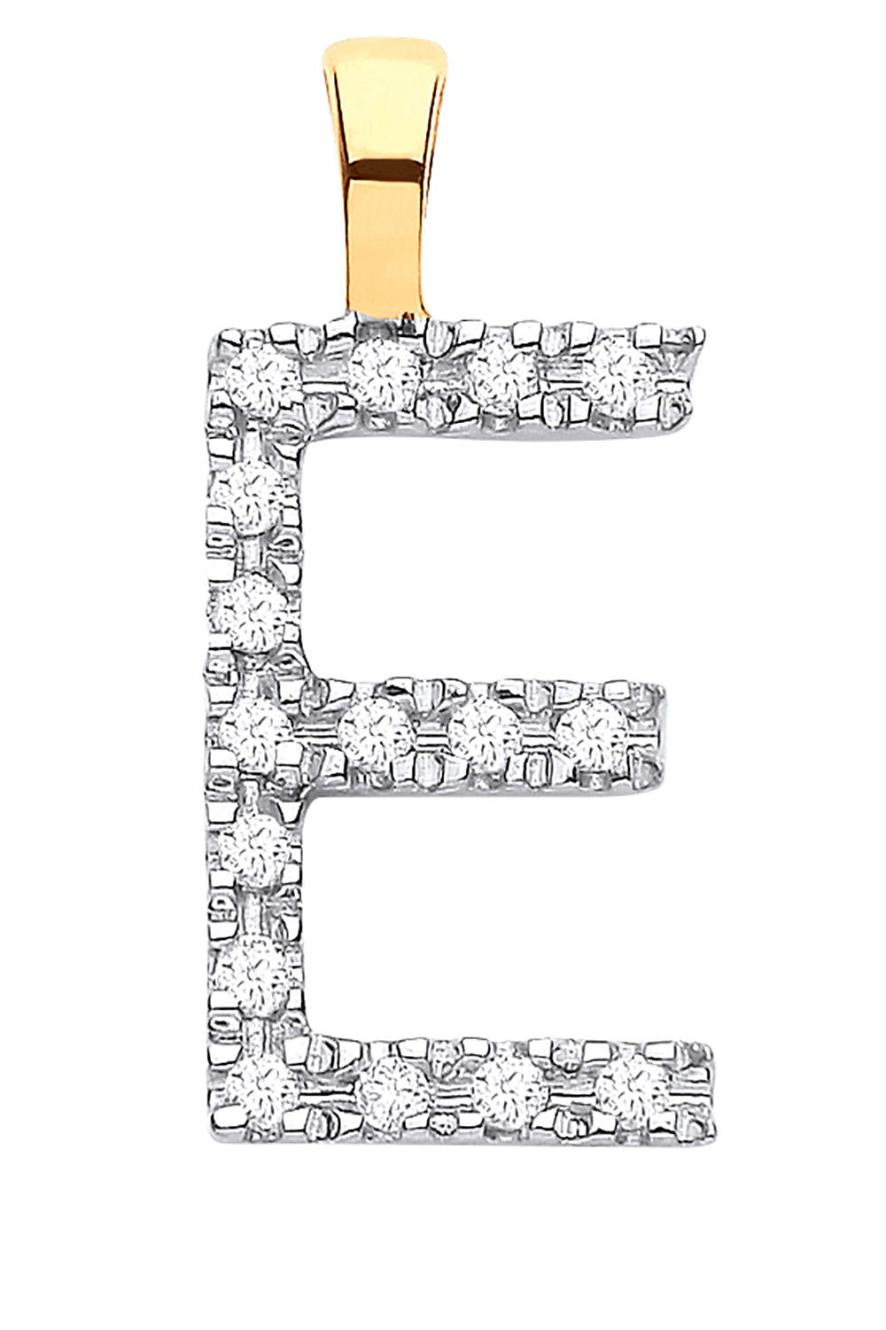9ct Yellow Gold 0.05ct Diamond E Initial