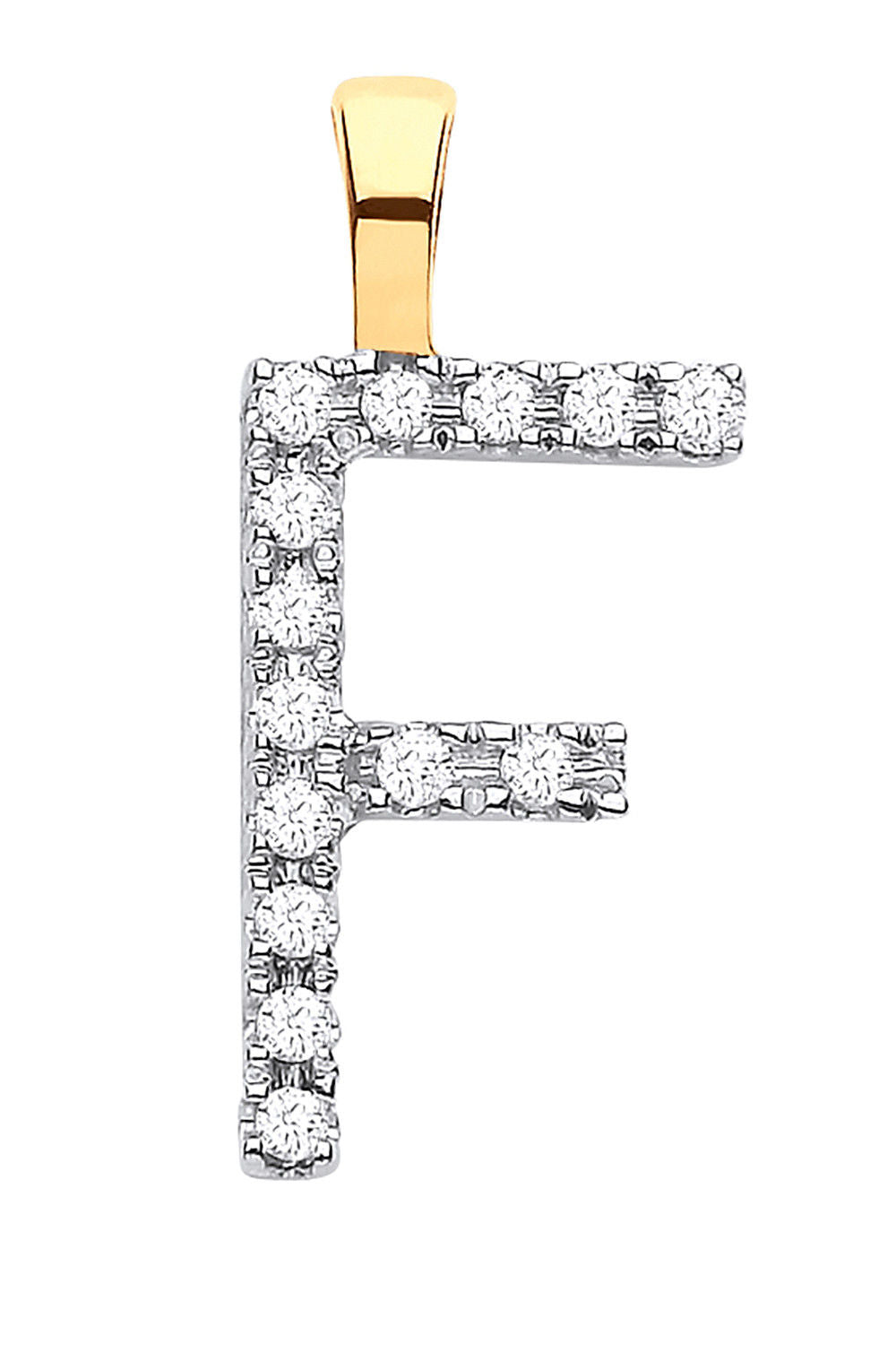 9ct Yellow Gold 0.05ct Diamond F Initial