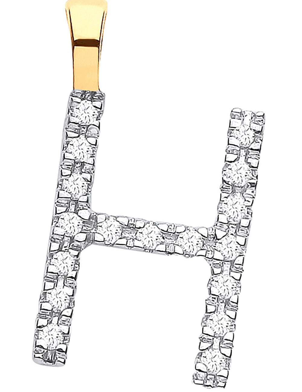 9ct Yellow Gold 0.05ct Diamond H Initial