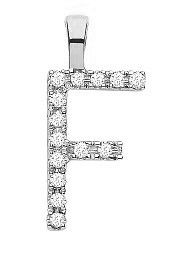 9ct White Gold 0.05ct Diamond F Initial