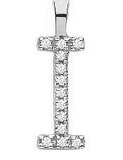 9ct White Gold 0.05ct Diamond I Initial