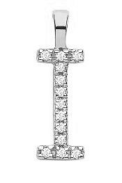 9ct White Gold 0.05ct Diamond I Initial