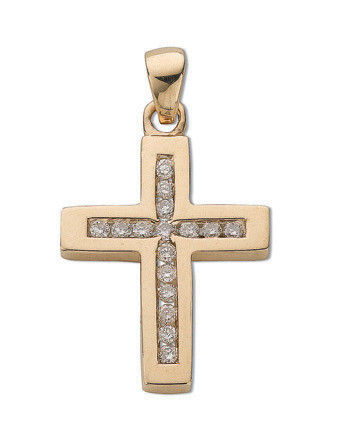 9ct Yellow Gold 0.32ct Diamond Cross