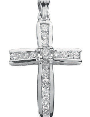 18ct White Gold 1.00ct Diamond Cross