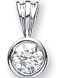 18ct White Gold 0.25ct Rubover Set Diamond Solitaire Pendant