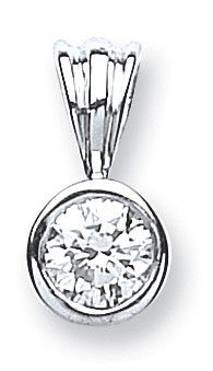 18ct White Gold 0.25ct Rubover Set Diamond Solitaire Pendant