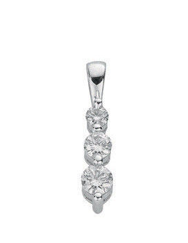9ct White Gold 0.31ct Diamond Trilogy Pendant