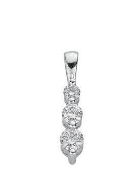 9ct White Gold 0.31ct Diamond Trilogy Pendant