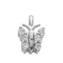 9ct White Gold 0.15ct Diamond Butterfly Pendant