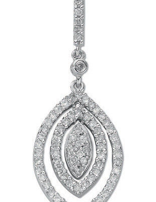 9ct White Gold 0.50ct Diamond Drop Pendant