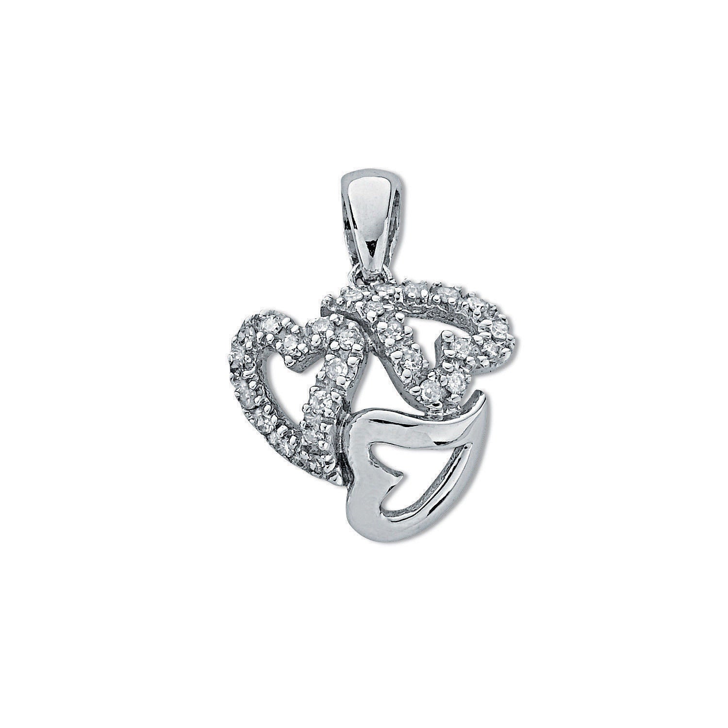 9ct White Gold 0.13ct Diamond Heart Pendant