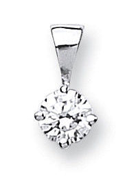 18ct White Gold 0.15ct Claw Set Diamond Solitaire Pendant