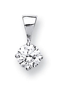 18ct White Gold 0.15ct Claw Set Diamond Solitaire Pendant
