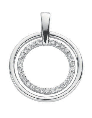 9ct White Gold 0.20ct Diamond Circle Pendant