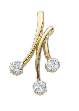 9ct Yellow Gold 0.16ct Diamond Drop Pendant