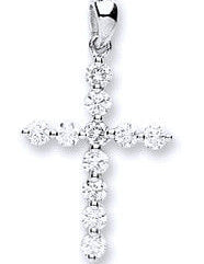 18ct White Gold 0.30ct Diamond Cross