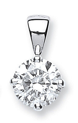 18ct White Gold 1.00ct Claw Set Diamond Solitaire Pendant